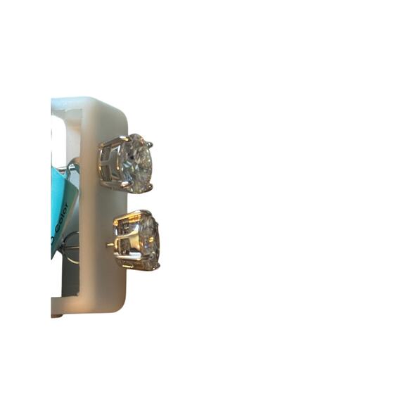 925 Sterling Silver Moissanite Stud Earrings 11MM RP 10.00 CTW VVSD Color - Picture 3 of 6